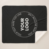 Uw Logo minimalistische stijl Sherpa Deken (Voorkant (horizontaal))