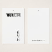 Uw Logo minimalistische witte moderne hang Labels Visitekaartje (Voorkant /achterkant)