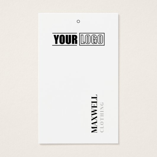 Uw Logo minimalistische witte moderne hang Labels Visitekaartje (Voorkant)