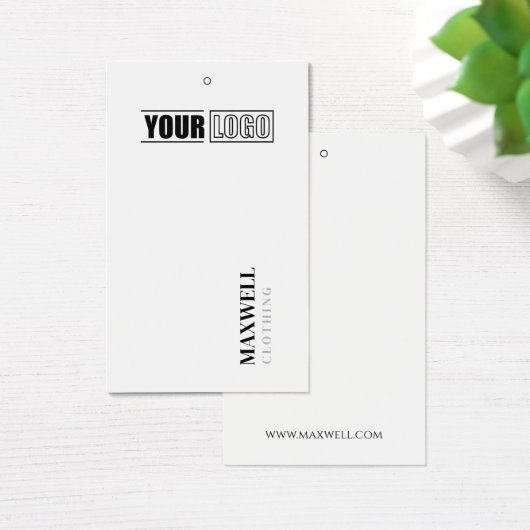 Uw Logo minimalistische witte moderne hang Labels Visitekaartje (Bureau)