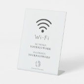 Uw Logo minimalistische witte Wi-Fi Reclamebord Met Voetstuk (Voorkant)