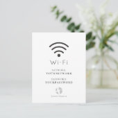 Uw Logo minimalistische witte Wi-Fi-teken Briefkaart (Staand voorkant)