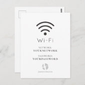 Uw Logo minimalistische witte Wi-Fi-teken Briefkaart (Voorkant / Achterkant)