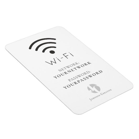 Uw Logo minimalistische witte Wi-Fi-teken Magneet (Rechterzijde)