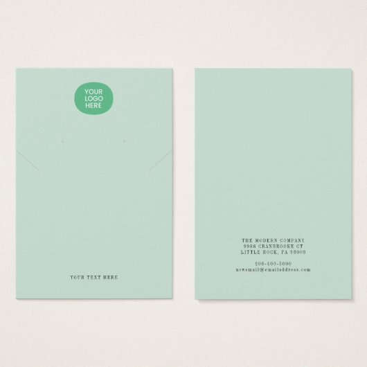 Uw Logo Mint Green Ketting Verdien een DisplayCard Visitekaartje (Voorkant /achterkant)