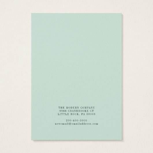 Uw Logo Mint Green Ketting Verdien een DisplayCard Visitekaartje (Achterkant)