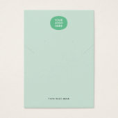 Uw Logo Mint Green Ketting Verdien een DisplayCard Visitekaartje (Voorkant)