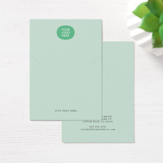 Uw Logo Mint Green Ketting Verdien een DisplayCard Visitekaartje (Bureau)