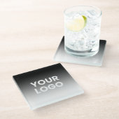 Uw Logo & modern bewerkbaar kleurverloop Glazen Onderzetter (Schuin)