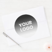 Uw Logo & modern bewerkbaar kleurverloop Ronde Sticker (Envelop)