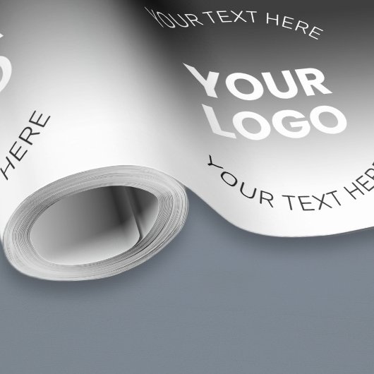 Uw Logo | Modern Bewerkbaar Zwart & Wit Gradiënt Cadeaupapier