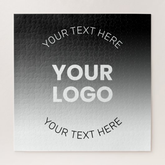 Uw Logo | Modern Bewerkbaar Zwart & Wit Gradiënt Legpuzzel (Verticaal)