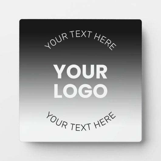 Uw Logo | Modern bewerkbaar zwart-wit verloop Fotoplaat (Voorkant)