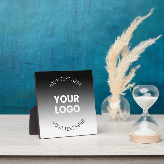 Uw Logo | Modern bewerkbaar zwart-wit verloop Fotoplaat (Insitu)