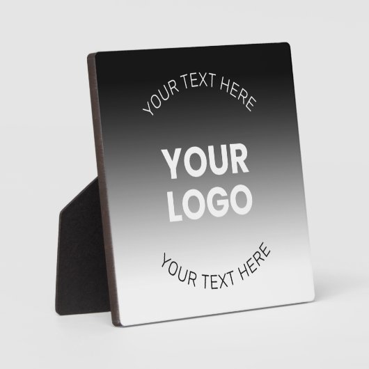 Uw Logo | Modern bewerkbaar zwart-wit verloop Fotoplaat (Voorkant)