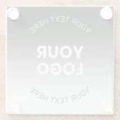 Uw Logo | Modern bewerkbaar zwart-wit verloop Glazen Onderzetter (Achterkant)