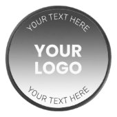 Uw Logo | Modern bewerkbaar zwart-wit verloop Hockey Puck (Voorkant)