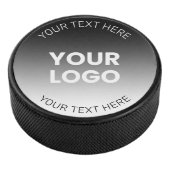 Uw Logo | Modern bewerkbaar zwart-wit verloop Hockey Puck (3/4)