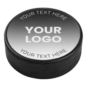 Uw Logo   Modern bewerkbaar zwart-wit verloop Hockey Puck