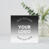 Uw Logo | Modern bewerkbaar zwart-wit verloop Kaart (Staand voorkant)
