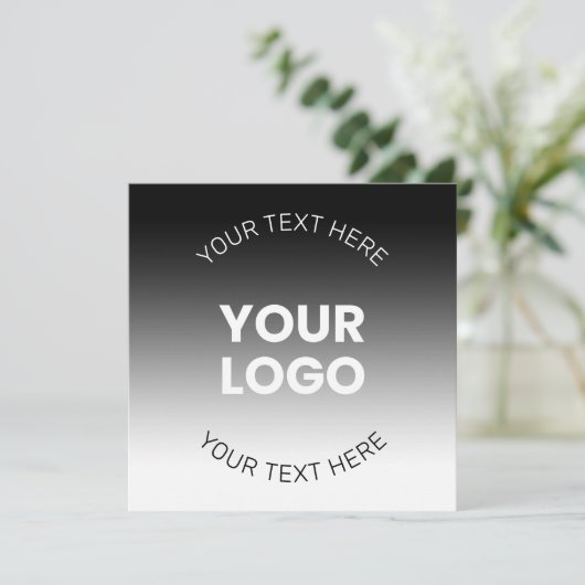 Uw Logo | Modern bewerkbaar zwart-wit verloop Kaart (Staand voorkant)