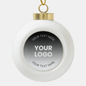 Uw Logo | Modern bewerkbaar zwart-wit verloop Keramische Bal Ornament (Voorkant)