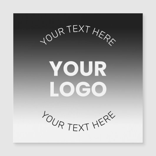 Uw Logo | Modern bewerkbaar zwart-wit verloop Magnetische Uitnodiging (Voorkant)