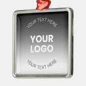 Uw Logo | Modern bewerkbaar zwart-wit verloop Metalen Ornament (Links)