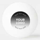 Uw Logo | Modern bewerkbaar zwart-wit verloop Pingpongbal (Voorkant)