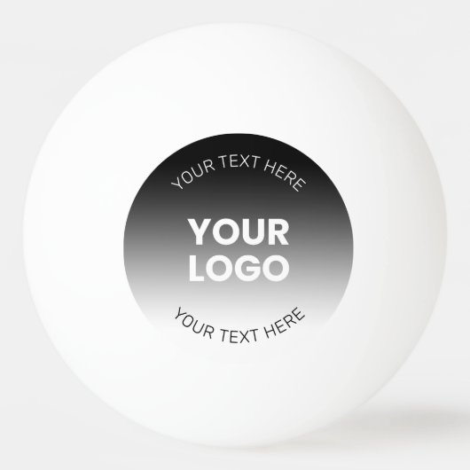 Uw Logo | Modern bewerkbaar zwart-wit verloop Pingpongbal (Voorkant)