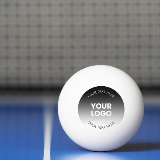 Uw Logo | Modern bewerkbaar zwart-wit verloop Pingpongbal (Net)