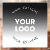 Uw Logo | Modern bewerkbaar zwart-wit verloop Raamsticker (Vel 2)