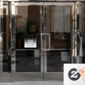 Uw Logo | Modern bewerkbaar zwart-wit verloop Raamsticker (Kantoordeur)