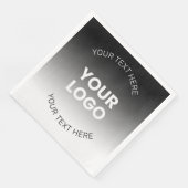 Uw Logo | Modern bewerkbaar zwart-wit verloop Servet (Hoek)
