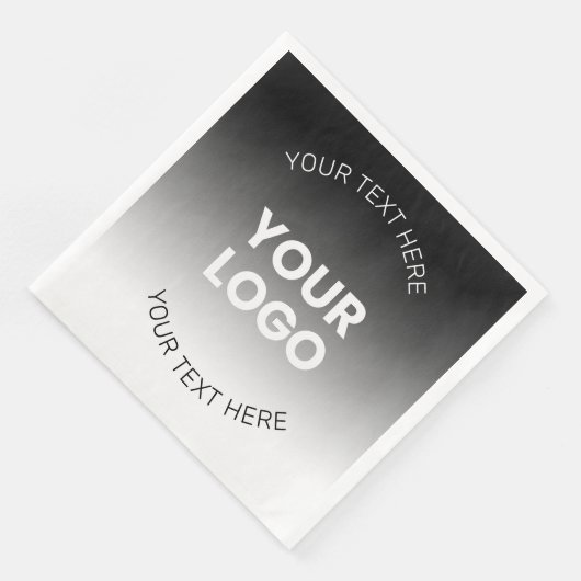 Uw Logo | Modern bewerkbaar zwart-wit verloop Servet (Hoek)