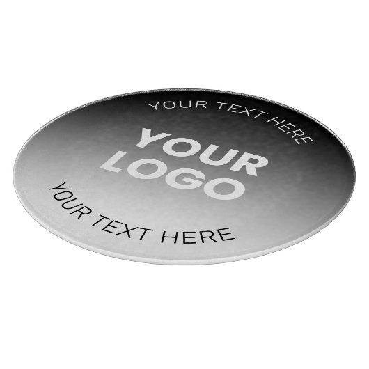 Uw Logo | Modern bewerkbaar zwart-wit verloop Snijplank (Hoek)