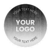 Uw Logo | Modern bewerkbaar zwart-wit verloop Snijplank (Voorkant)