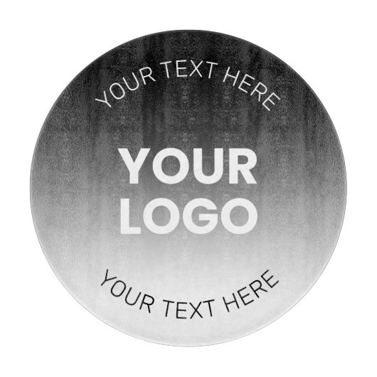 Uw Logo | Modern bewerkbaar zwart-wit verloop Snijplank (Voorkant)