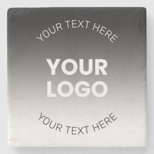 Uw Logo   Modern bewerkbaar zwart-wit verloop Stenen Onderzetter