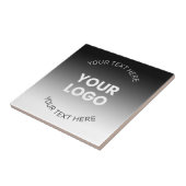 Uw Logo | Modern bewerkbaar zwart-wit verloop Tegeltje (Zijkant)