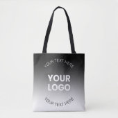 Uw Logo | Modern bewerkbaar zwart-wit verloop Tote Bag (Voorkant)
