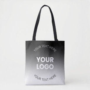 Uw Logo   Modern bewerkbaar zwart-wit verloop Tote Bag