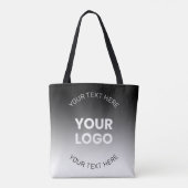 Uw Logo | Modern bewerkbaar zwart-wit verloop Tote Bag (Achterkant)