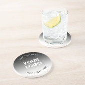 Uw Logo | Modern bewerkbaar zwart-wit verloop Zandsteen Onderzetter (Zijkant)