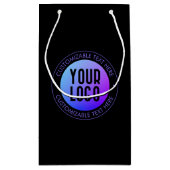 Uw Logo & Modern Blau & Paarse Ombre Gradiënt Klein Cadeauzakje (Achterkant)