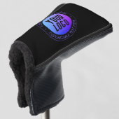 Uw Logo & Modern blauw & Paarse Ombre Gradient Golfheadcover (3/4 voorkant)