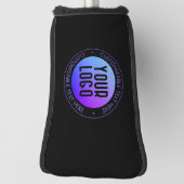 Uw Logo & Modern blauw & Paarse Ombre Gradient Golfheadcover (Draai 90)