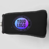 Uw Logo & Modern blauw & Paarse Ombre Gradient Golfheadcover (Voorkant)