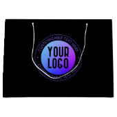 Uw Logo & Modern blauw & Paarse Ombre Gradient Groot Cadeauzakje (Voorkant)