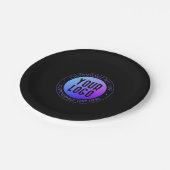 Uw Logo & Modern blauw & Paarse Ombre Gradient Papieren Bordje (Gekanteld)